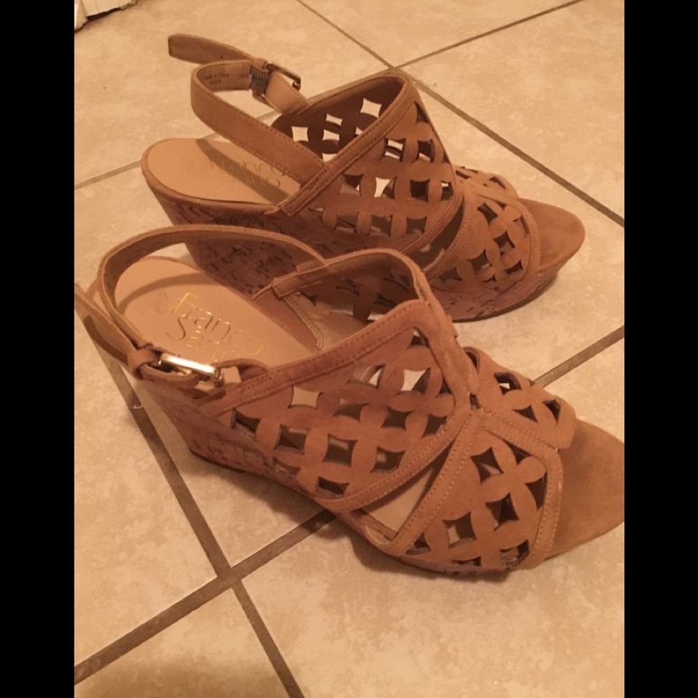 Franco Sarto Shea micro cork wedges sandals